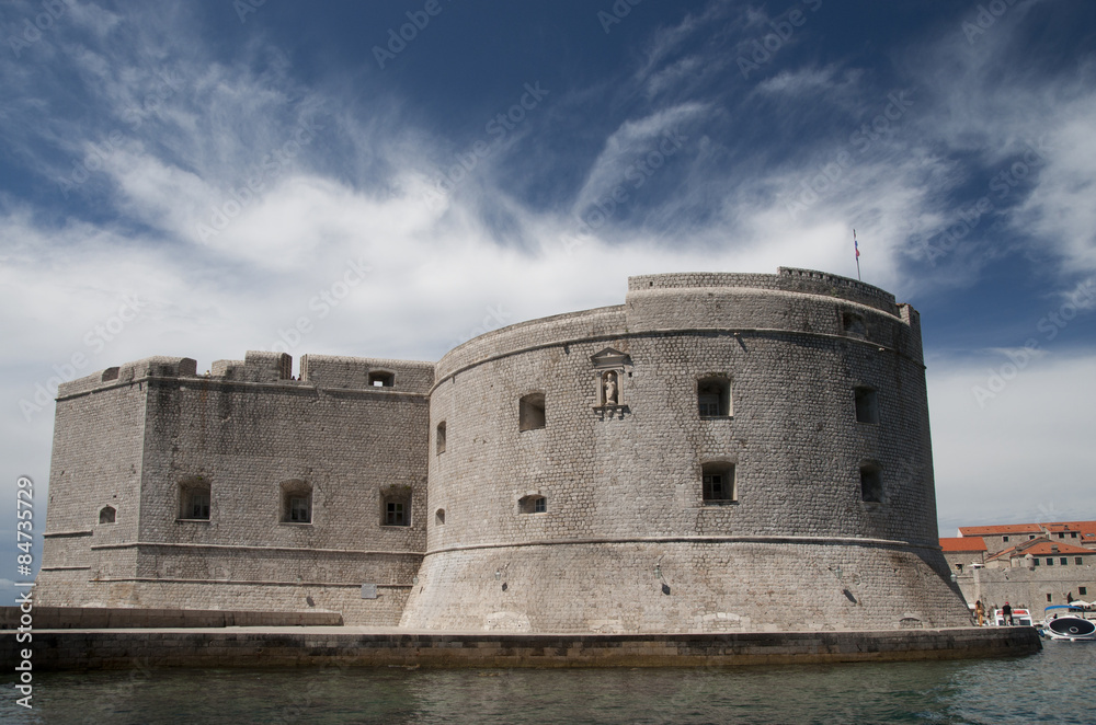 Dubrovnik fortress at port