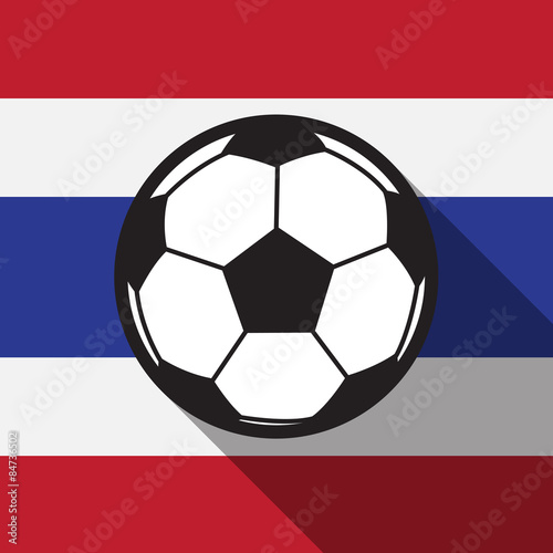 football icon with Thailand flag background long shadow vector