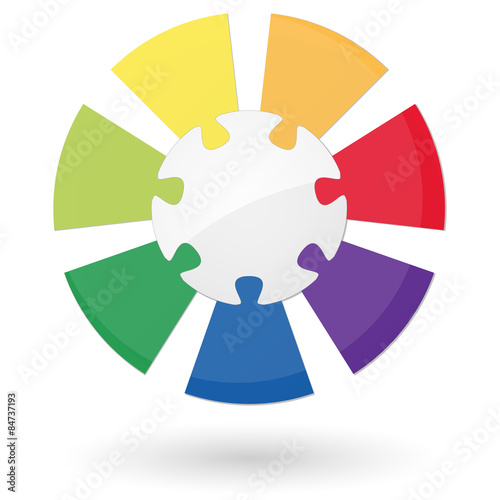 Puzzle info graphic with center part