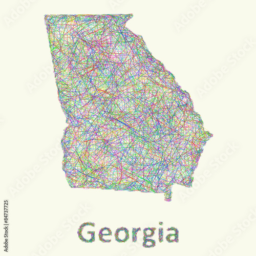 Georgia line art map