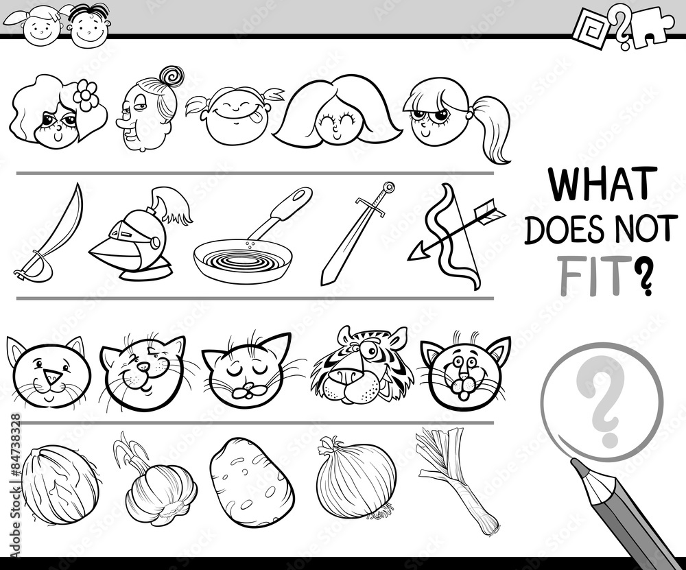 Fototapeta premium what does not fit game cartoon