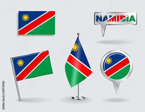 Set of Namibian pin, icon and map pointer flags. Vector Free Download Set of Namibian pin, icon and map pointer flags. Vector - GFXLoad