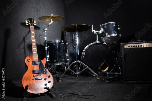 Set of musical instruments in club © Elnur