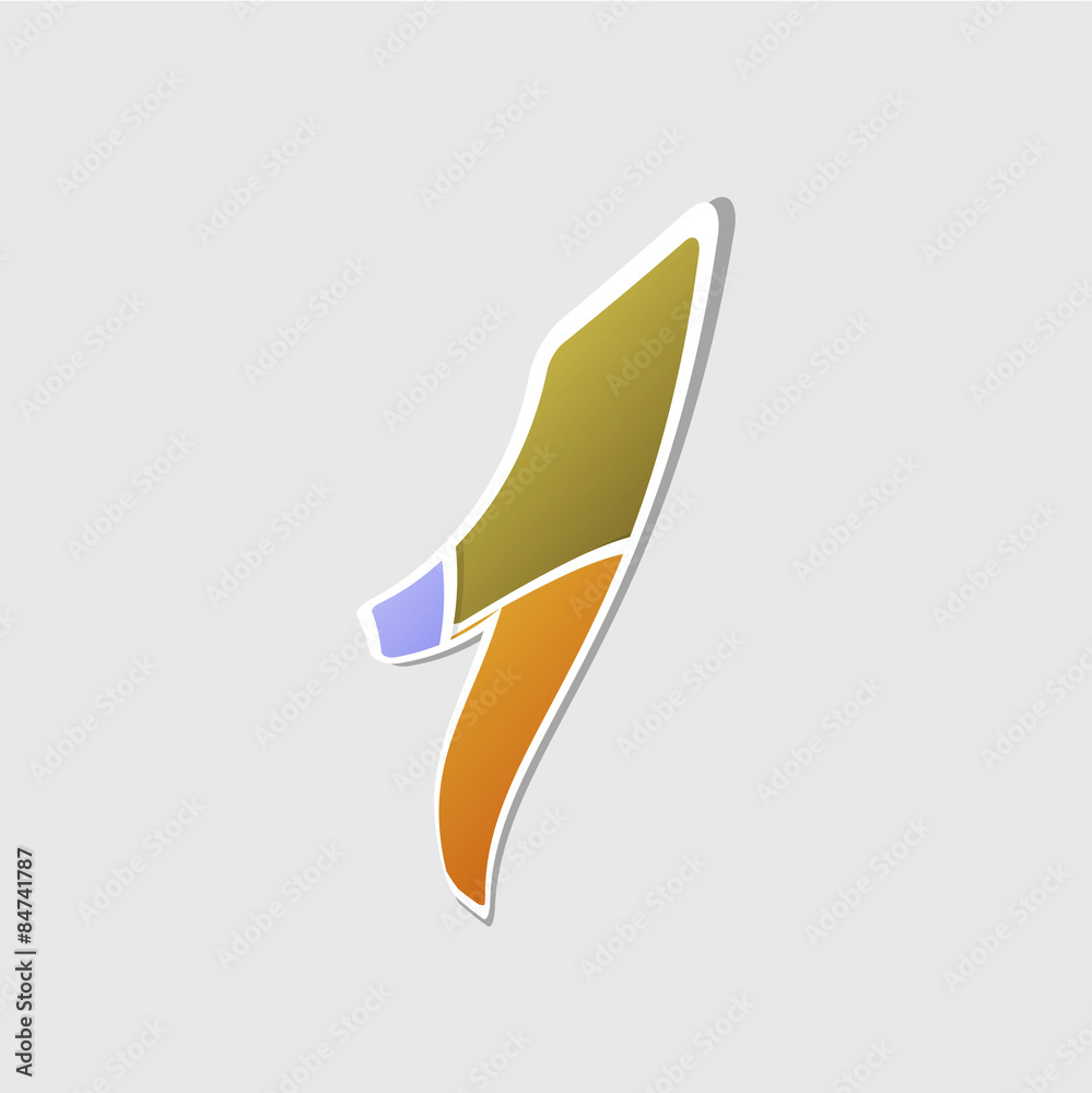 Abstract icon based on the number 1 Abstract icon based on the number 1