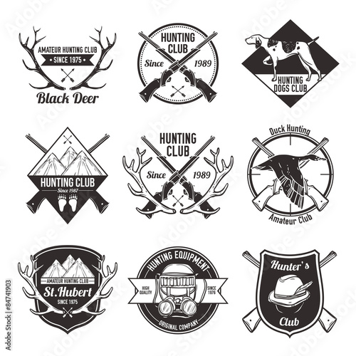 Vintage hunting labels set