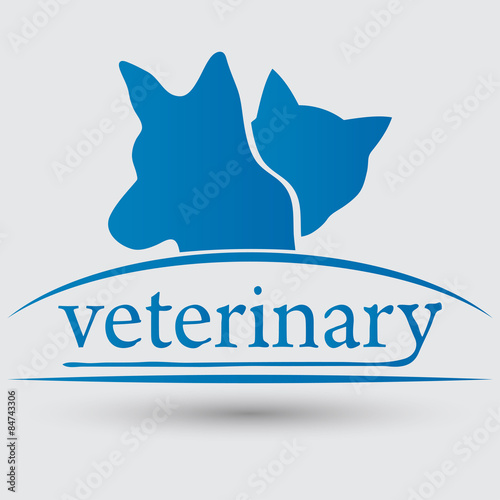 Veterinary sign cat and dog symbol