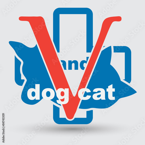 Veterinary sign cat and dog symbol