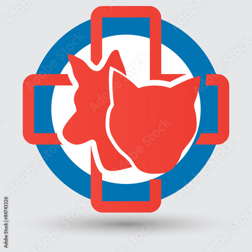 Veterinary sign cat and dog symbol