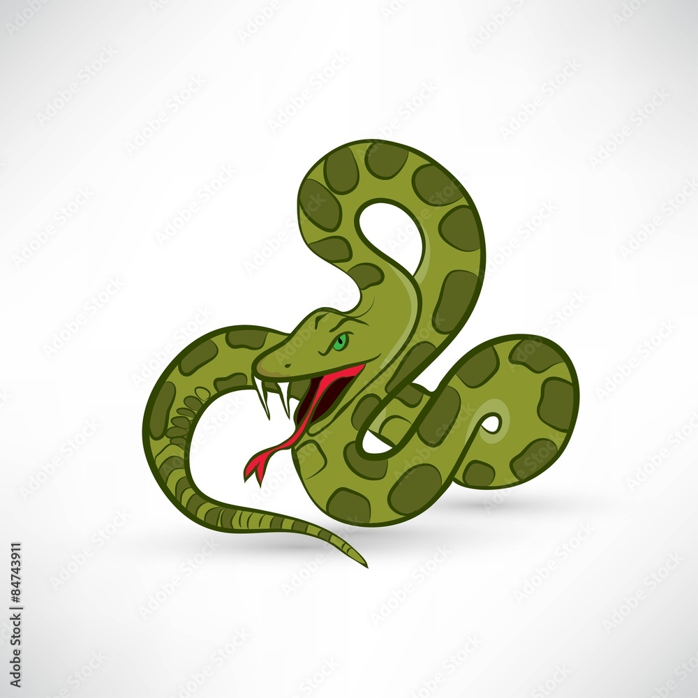 Naklejka premium Illustration of Cartoon Snake