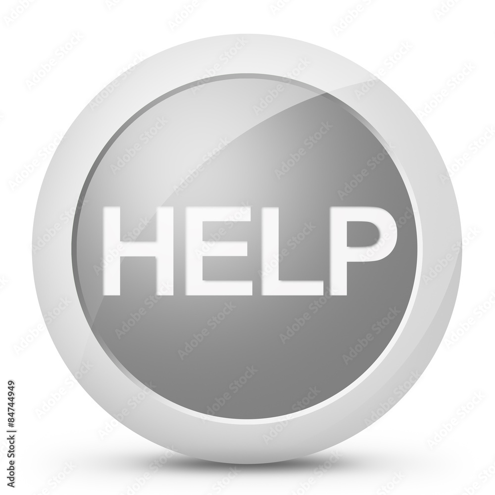 Pulsante aiuto help grigio Pulsante aiuto help grigio