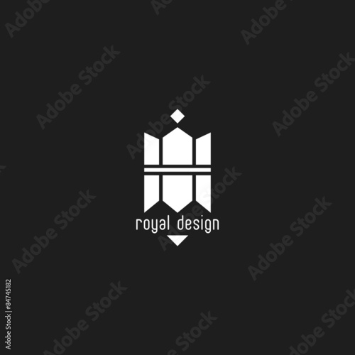Pencil and crown logo mockup of creative design emblem