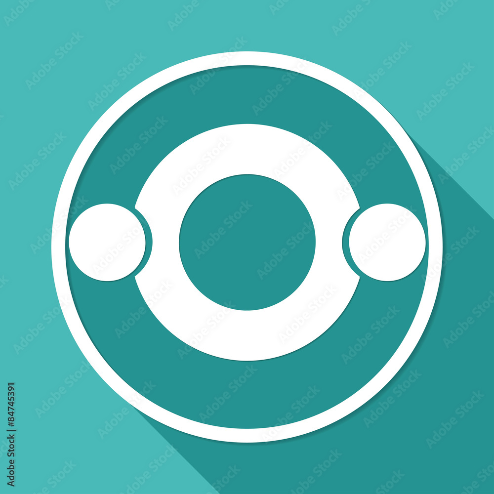 Hands Deal Design Icon on white circle with a long shadow Hands Deal Design Icon on white circle with a long shadow