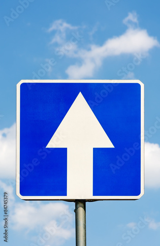 One-Way traffic road sign.