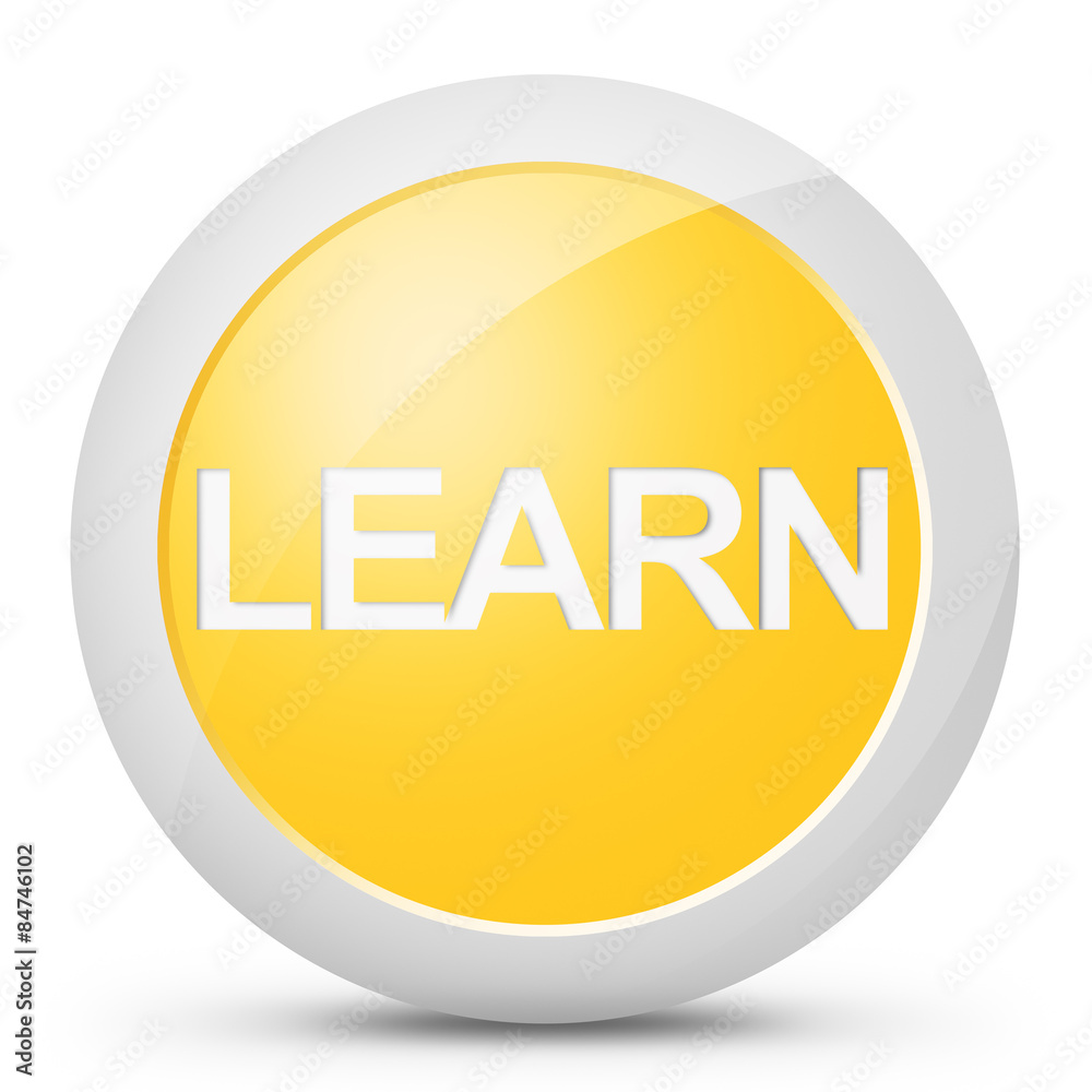 Tasto learn icona giallo Tasto learn icona giallo