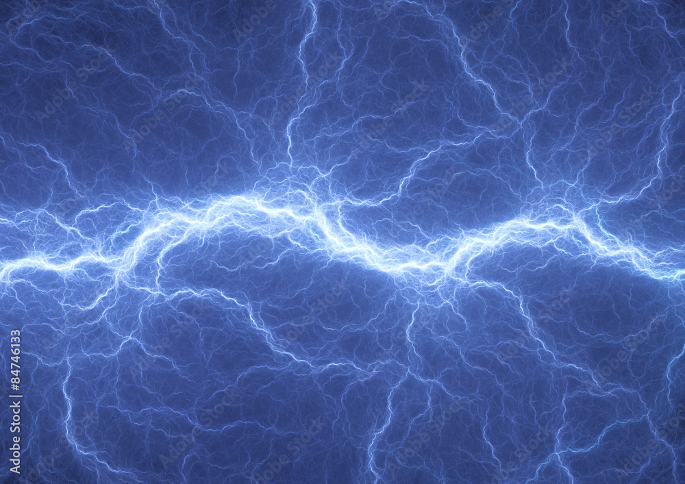 Blue electric lighting, abstract electrical storm