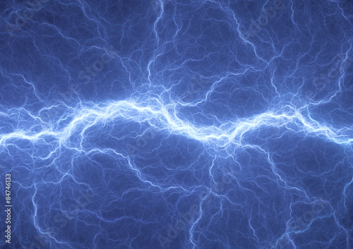 Blue electric lighting, abstract electrical storm