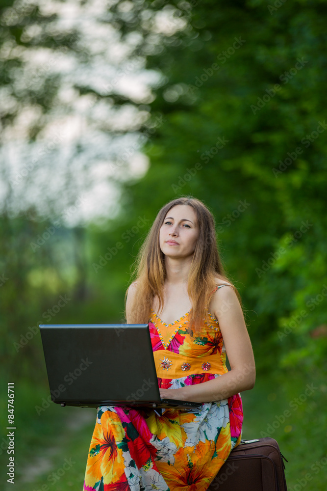 girl with a laptop