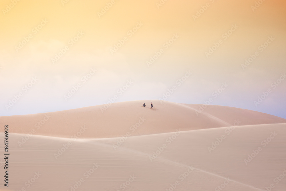 In the desert, White Sand Dunes, Mui Ne, Vietnam