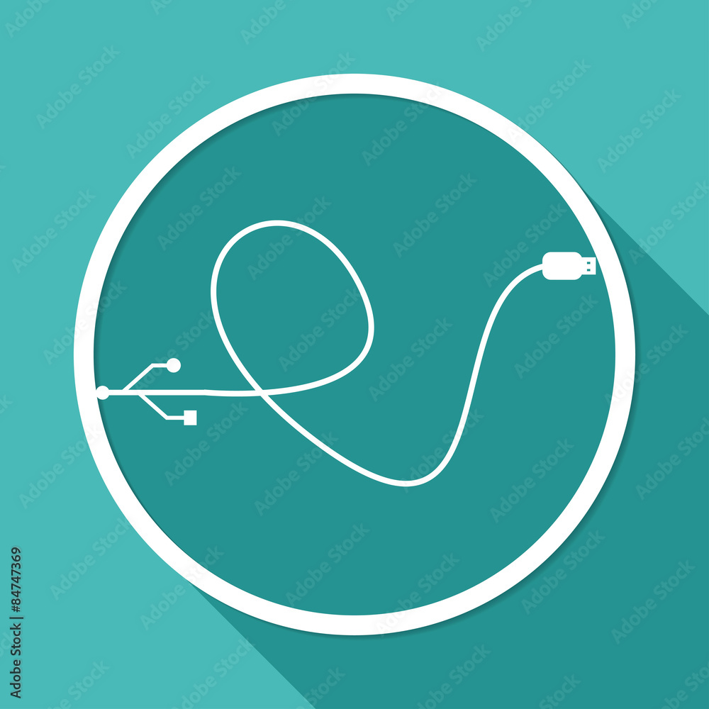 Icon on white circle with a long shadow Icon on white circle with a long shadow