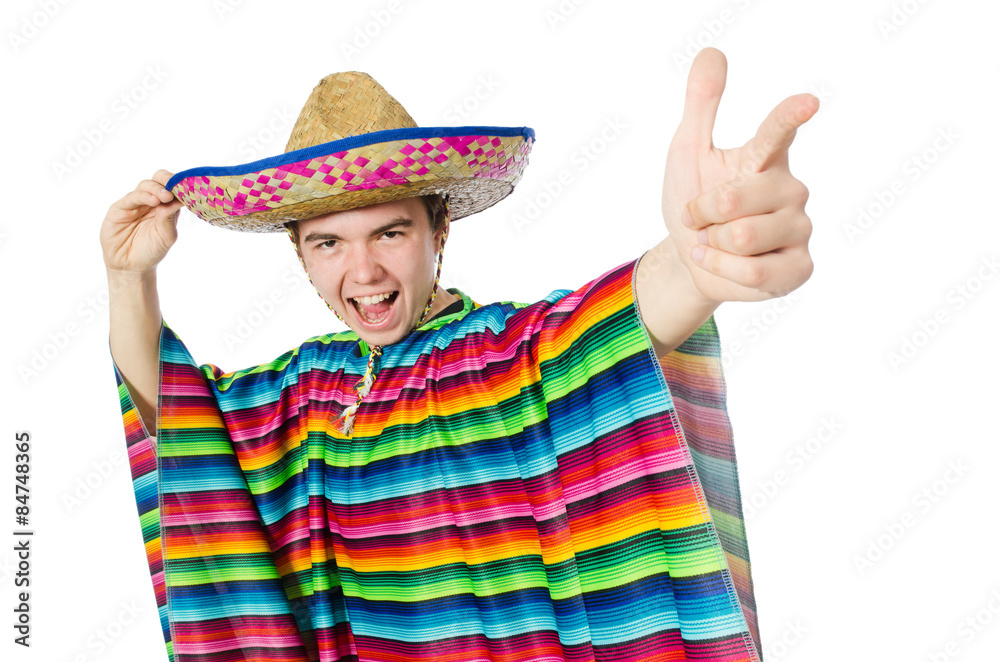 Funny young mexican isolated on white Funny young mexican isolated on white