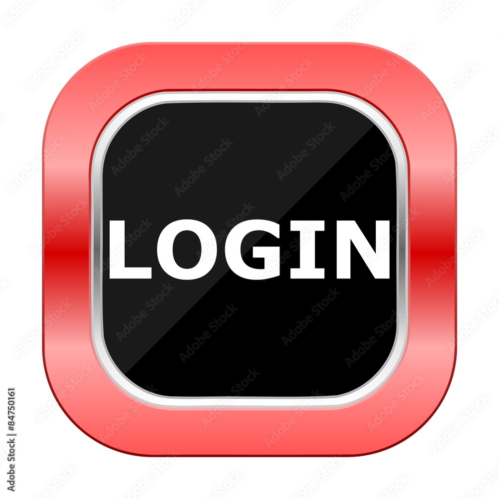 Login Square Red Button Login Square Red Button