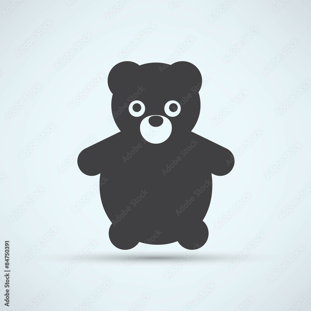 Naklejka premium Teddy Bear Toy - Vector icon isolated