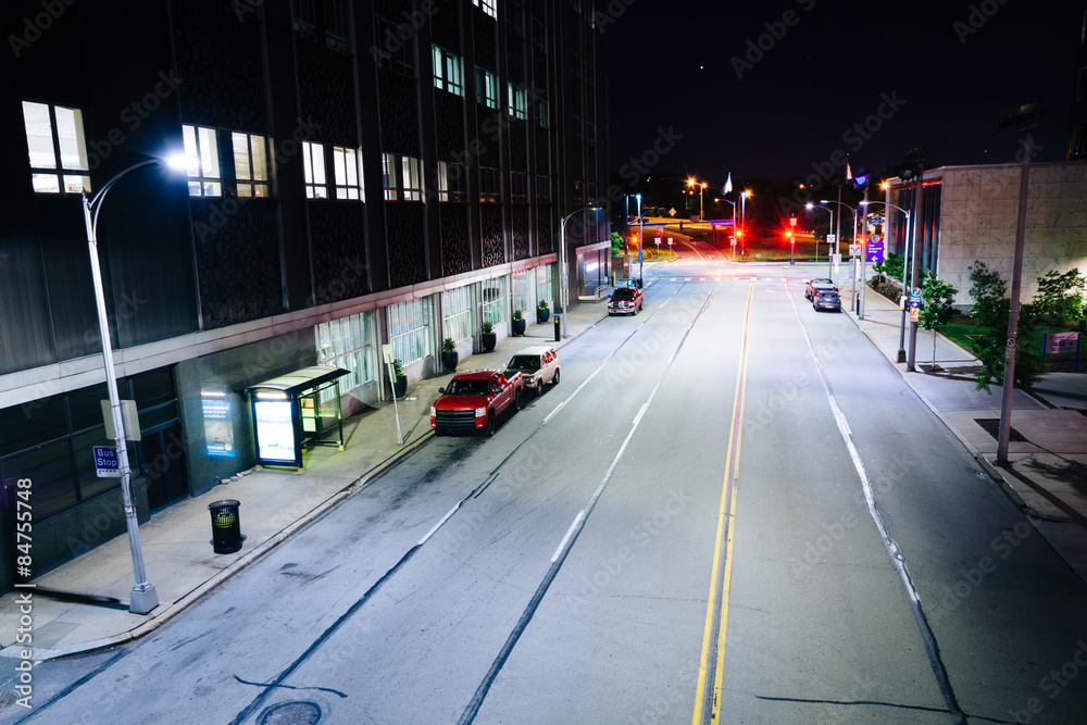 View of Boulevard of the Allies at night, in Pittsburgh, Pennsyl View of Boulevard of the Allies at night, in Pittsburgh, Pennsyl