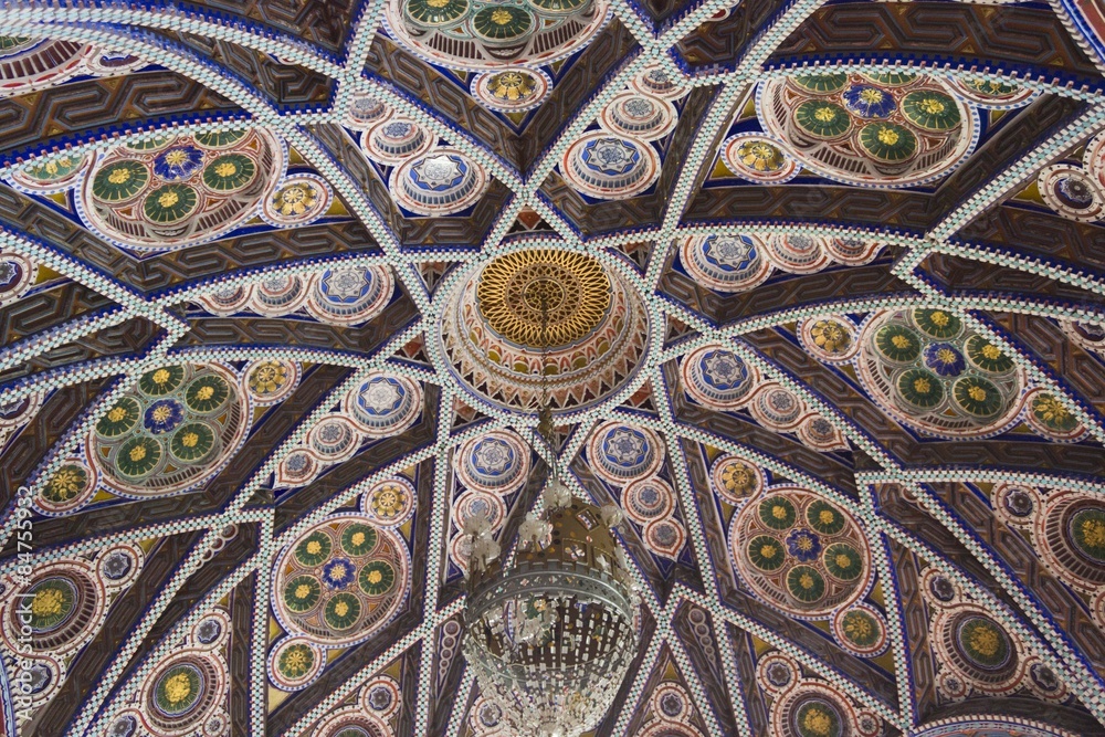 Close up detail of the ceiling of the Octagon Room in Sammezzano Castle