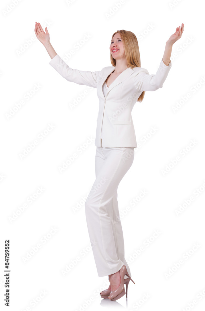 Elegant blond businesslady isolated on white Elegant blond businesslady isolated on white