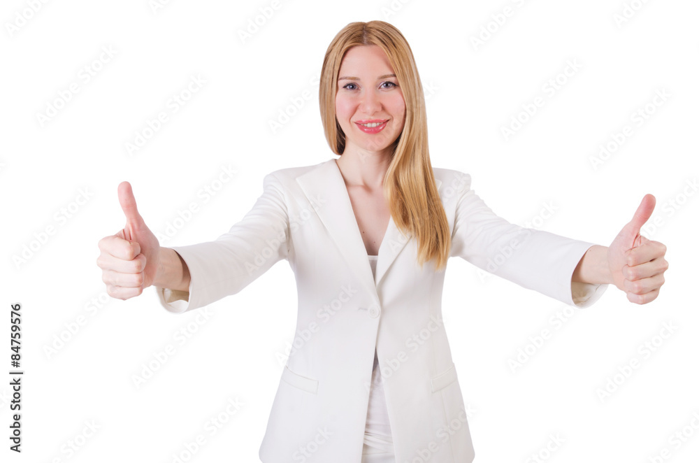 Elegant blond businesslady isolated on white Elegant blond businesslady isolated on white