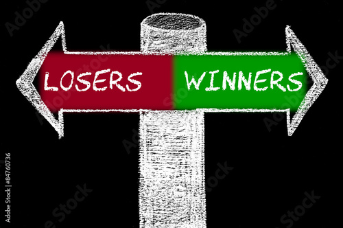 Opposite arrows with Losers versus Winners