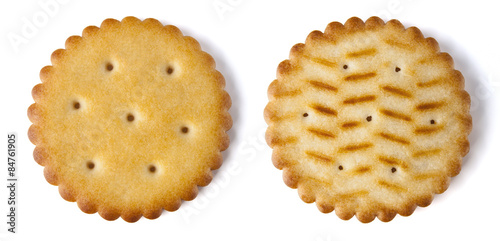 Round Cracker isolated on white