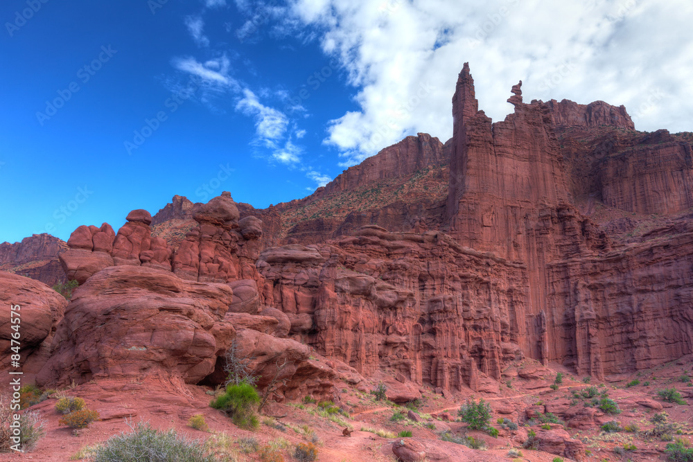 Utah-Moab- Fisher Towers. This is quite a famous climbing mecca as well as a spectacularly scenic hiking area.