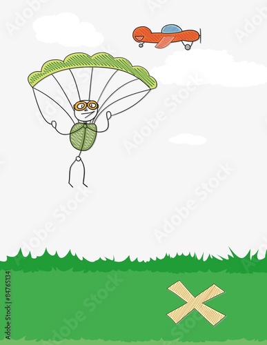 paratrooper and plane