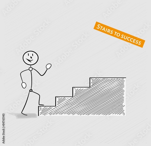 man and stairs to success