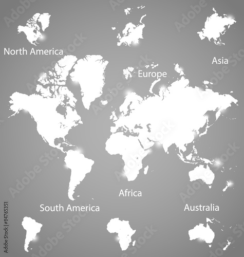 Modern globes and world map, vector illustration. © jannoon028