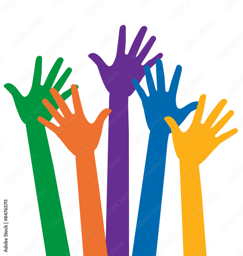 Raised hands. Vector illustration. Raised hands. Vector illustration.