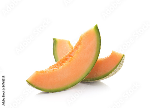 Ripe cantaloupe melon isolated  on white background