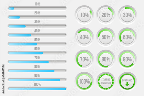 Vector progress bars elements