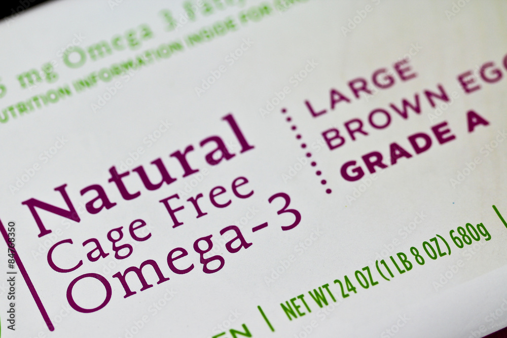 Obraz premium Eggs food label