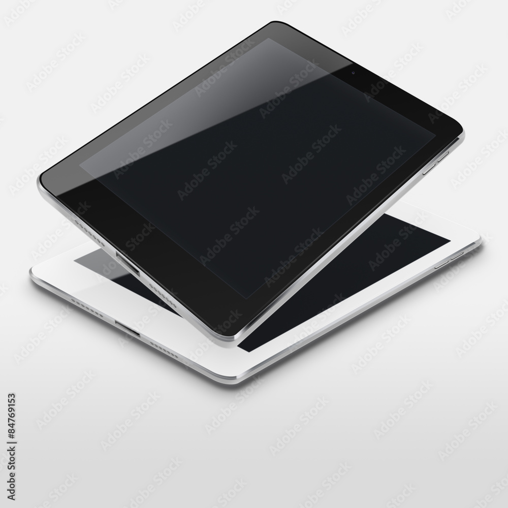 Tablet computers with black screens. Tablet computers with black screens.
