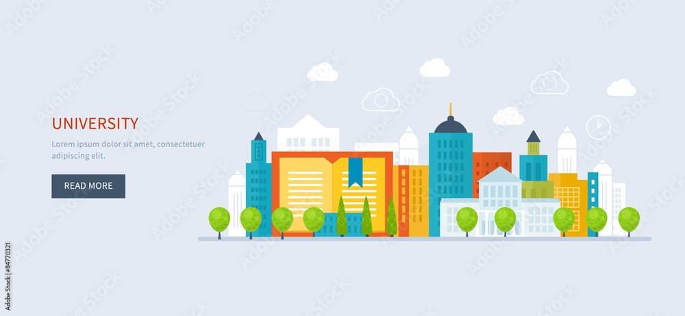 School and university building icon. Urban landscape. 
