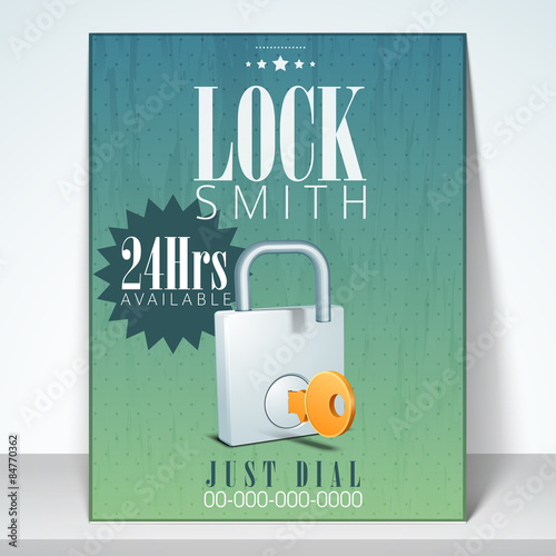 Lock smith flyer or brochure.