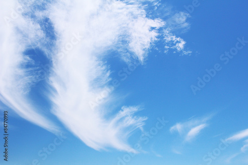 Clouds flowing and clear blue sky
