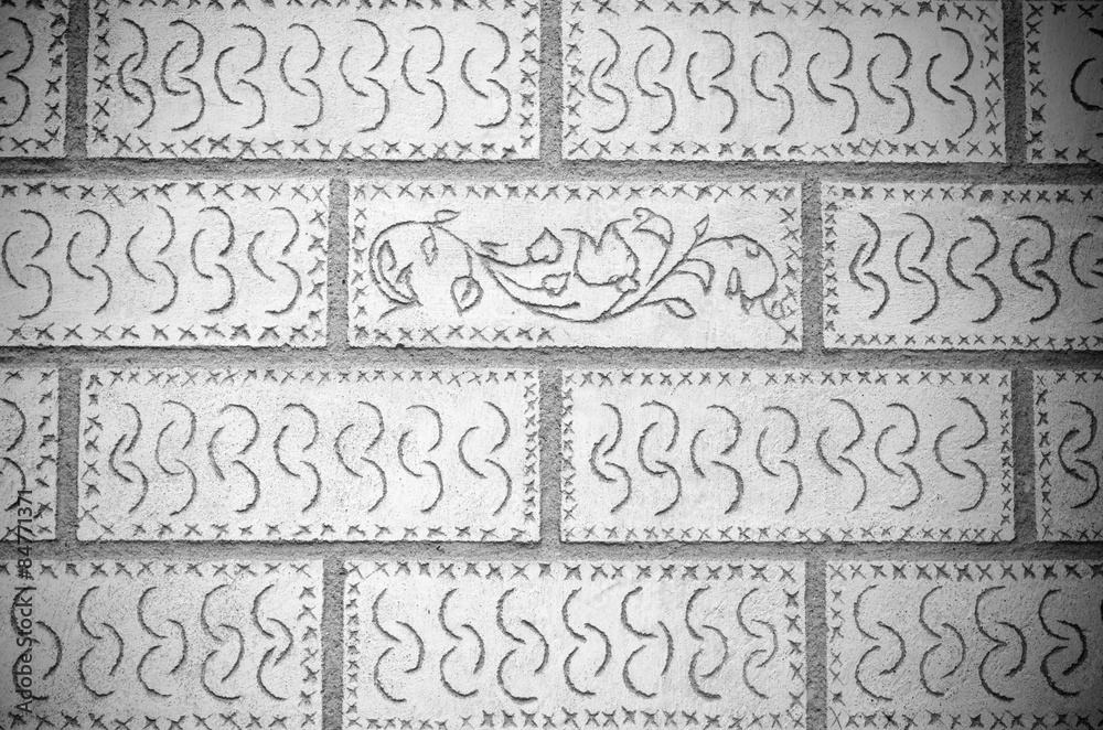 Decorated brick wall Decorated brick wall
