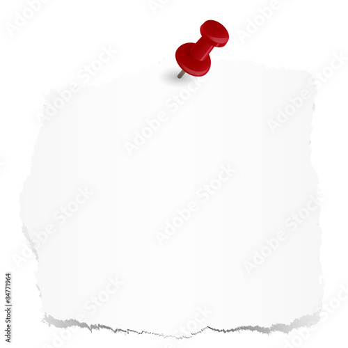 scraps of paper with pin