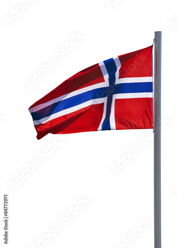 Free Download Norwegian flag on flagpole isolated - GFXLoad