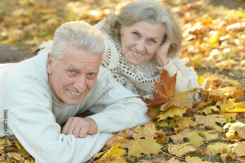 caucasian elderly couple