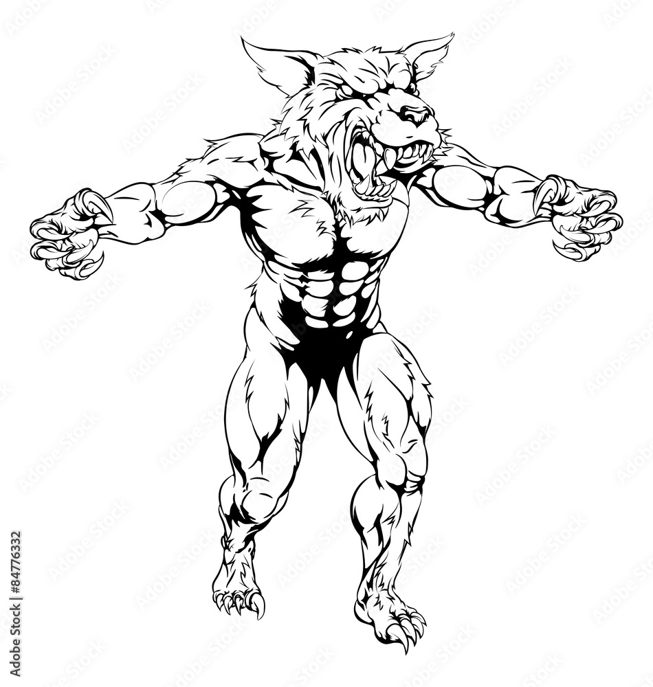 Fototapeta premium Werewolf mascot