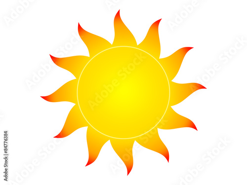 Symbol of the sun on a white background